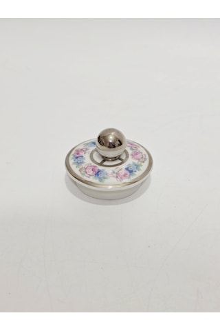 F. Legrand Limoges Çiçek Desenli Porselen Kapak 6,3cm Pembe