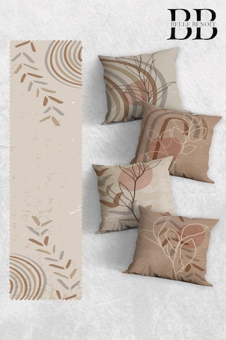 Belle Benoit Baskılı Runner & Koltuk Kırlent Kılıfı Set Desen39