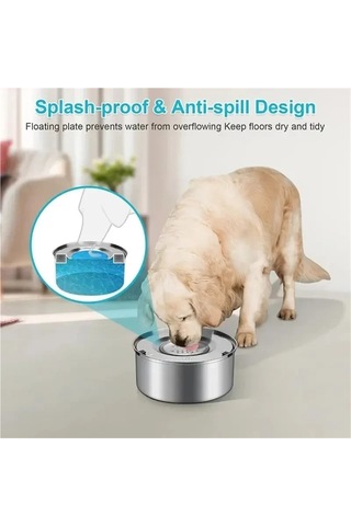 Jıalan 3l Paslanmaz Çelik Köpek Yüzen Kase, Hiçbir Dökülme