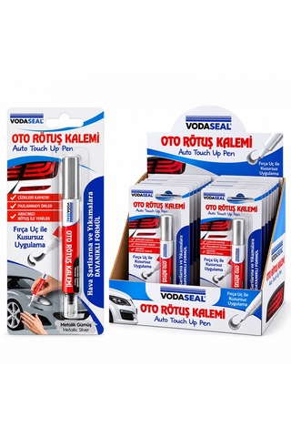 12 Adet Metalik Gümüş Oto Rötuş Kalem Fırça Uç 5ml