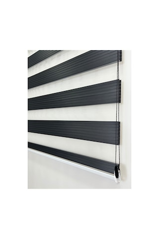 Binbirperde Antrasit Pileli Zebra Stor Perde Ev/ofis Perdesi Aluminyum Sistem