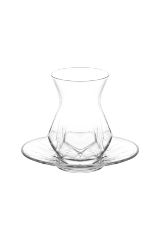 Alya 12 Parça Çay Seti, Cam, 220 Ml, Beyaz, 6 Kişilik Çok Renkli