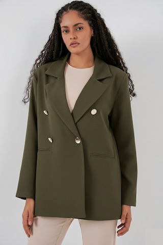 Bigdart Kadın Kruvaze Yaka Blazer Ceket 0722 - Haki