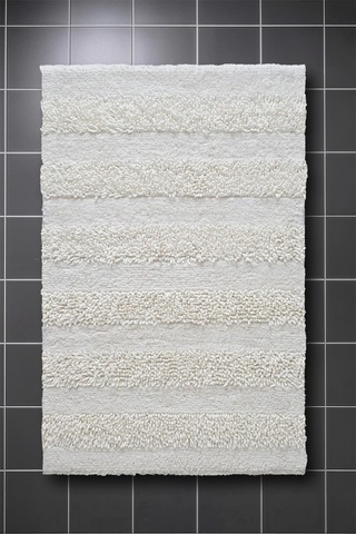 Macaroni 2'li Pamuk Banyo Paspas Seti Yumuşak Dokulu Krem Yıkanabilir 60x100 + 60x50cm, Mx001w