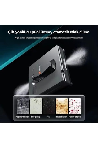 Sz4-21 Pureview Cam Silme Robotu Kumandalı Çift Yönlü Su Püskürtme Açık Gri