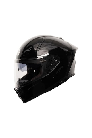 Nukro 853 Solid Gloss Black Full Face Kapalı Motosiklet Kaskı Parlak Siyah