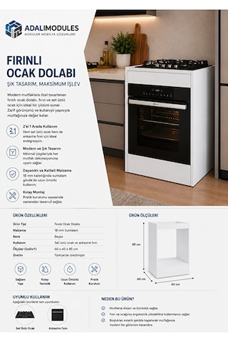 Ankastre Fırın Dolabı Ankastre Dolabı Ocak Dolabı Ankastre Modül Dolap Fırın Ocak Dolabı Beyaz
