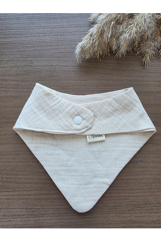 Sleepy Lamb Nakışlı Müslin Bandana Önlük Krem