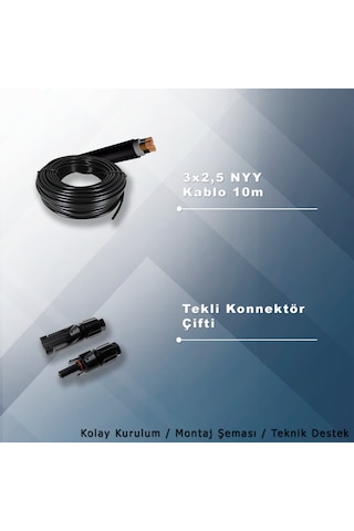 2hp-1,5kw Monofaz 230v Pompa İçin Solar Sulama Paketi