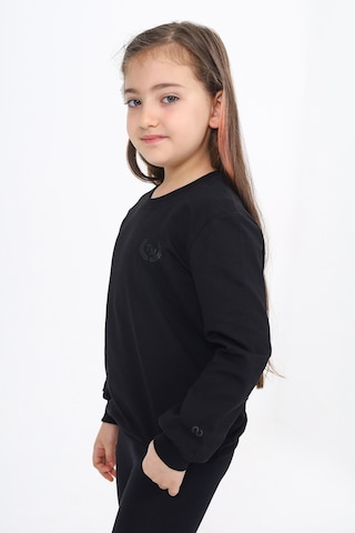 Toontoy Kız Çocuk Göğüsü Tn Baskılı Sweatshirt Siyah