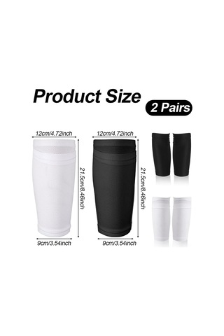 Padalink Futbol Çorapları 2 Adet: Beyaz Ve Siyah, Bacak Koruması, Plaka Sabitleme Özelliği Siyah - Beyaz