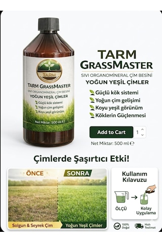 Grassmaster Sıvı Organomineral Çim Besini 500 Ml 500 CC Grassmaster Sıvı Organomineral Çim Besini 500 Ml 500 CC