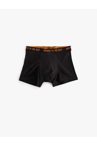 Koton 3'lü Boxer Seti Slogan Baskılı Pamuklu Siyah Desenli 5slm90005mk Siyah