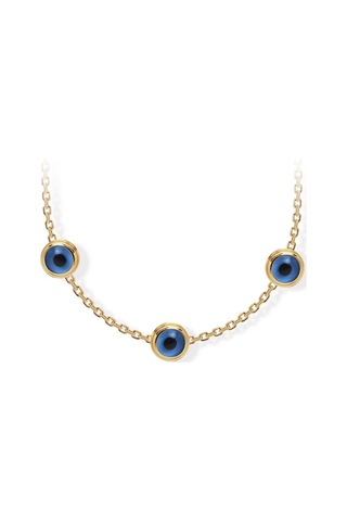 14 Ayar Sarı Altın Göz Figürlü Kolye