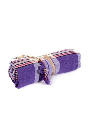 Premium Klasik Hamam Peştemali 2 Li Set %100 Pamuk Spa & Gelin Hamamı 250 Gr Mor