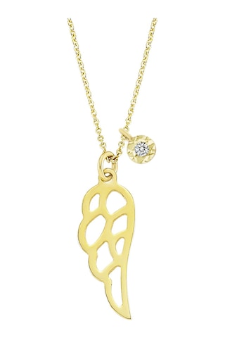 Pırlantalı Altın Minik Melek Kanadı Kolye As1141Pkl Altınsepeti