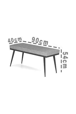 Wood House Nilay Puf-bench Gri