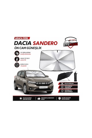 Dacia Sandero Şemsiye Tip Ön Cam Güneşliği Katlanabilir Uv Korumalı Araç Cam Güneşlik