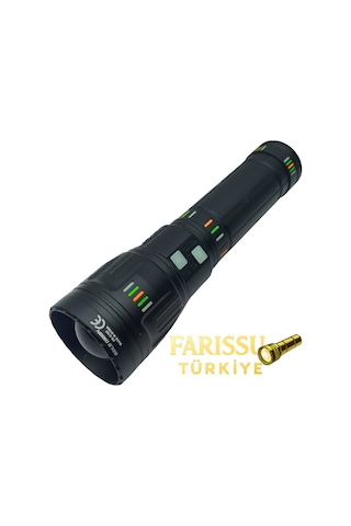 Or-g600 6000 Lümen Zoomlu Şarjlı El Feneri 4 6000 Mah Pil 3 Km Menzil Powerbank Özellikli Siyah
