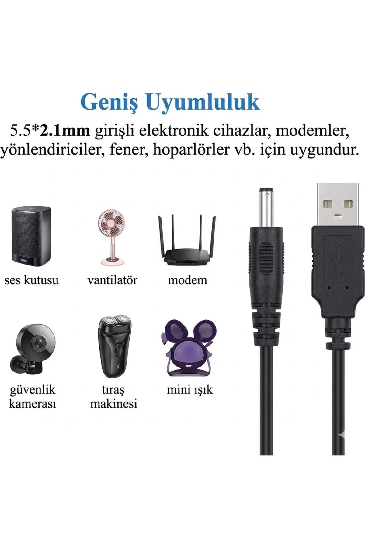 1 Metre Usb To 3.5mm 1.35mm Plug Tip Connector Notebook Tablet Pc 5v Dc Power Cord Cable Erkek Dc Güç Adaptör Kablosu 1mt Dc Kablo 001