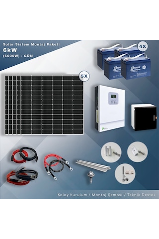 Matech 6 KW Solar Paket Sistem 6000W/gün
