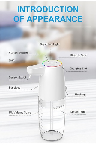 Anjiexun Magic Color Nefes Alan Işık Kızılötesi Sensörlü Sabunluk Beyaz