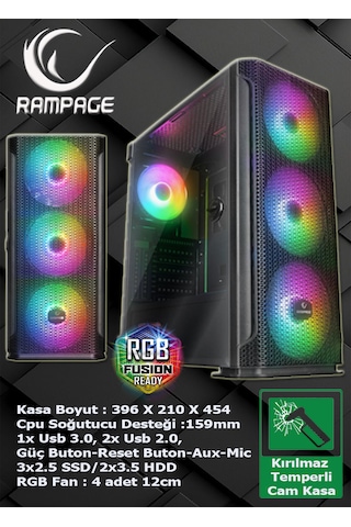 Warbox Horbi i5-6500 16 GB 256 GB + 250 GB SSD Geforce GT 740 24" W10P Masaüstü Oyuncu Bilgisayarı