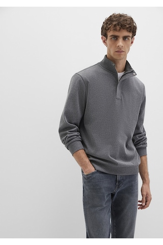 Mavi - Düğme Detaylı Dik Yaka Gri Sweatshirt 0s10472-80018 Gri