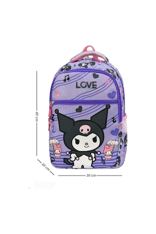 Yeni Sezon Love Kuro Desenli Kız Çocuk 2li Ortopedik Okul Çantasıseti Okul Çantası Beslenme Çantası Mor Pembe