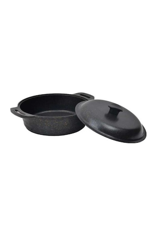 Campout Granit Döküm Kamp Tenceresi 28 Cm Siyah