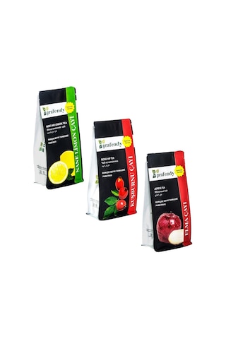 Prafendy Nane Limon Kuşburnu Elma Çayı Gerçek Meyve Taneli 3 x 250 G
