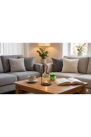 Modern Seramik Buhurdanlık Seti - 16&apos Lı Tealight Mum Ve Değiştirilebilir Aroma Wax Hediye Açık Kahve