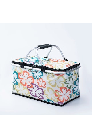 Lıcorıce Katlanabilir Kamp Taşınabilir Buz Torbası Yalıtımlı Öğle Yemeği Kutusu, Açık Saklama Sepeti Turuncu