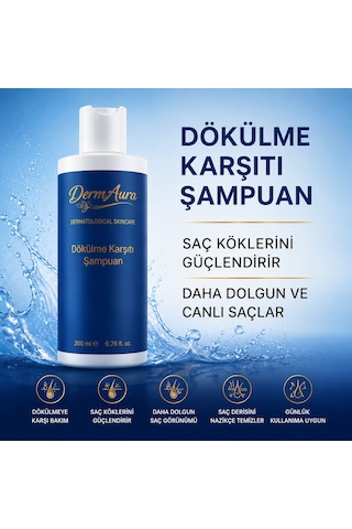 Dermaura Dökülme Karşıtı Kafein & Biotin İçerikli Güçlendirici Saç Bakım Şampuanı 200 ML