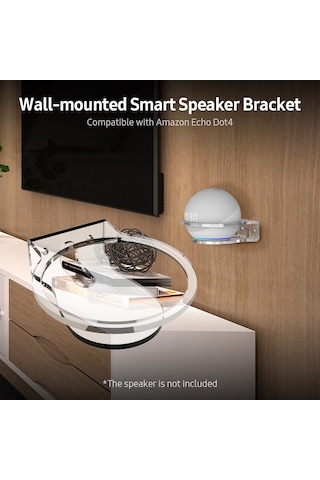 Yaozixa Echo Dot 4 Akrilik Ses Cihazı Tutucu - Şeffaf Duvar Montajlı, Kabloları Gizleyen, Ses Kalitesini Koruyan Stant