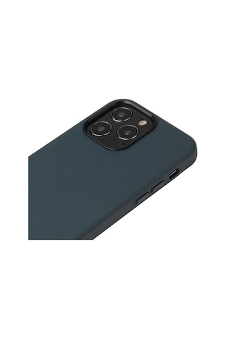 Apple Uyumlu iPhone 13 Mini Kılıf Pu Deri Ve Kadife Kaplamalı Eyzi Premium Kapak Lacivert