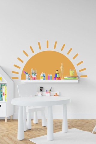 MSticker Küllü Sarı Güneş Çocuk Bebek Odası Duvar Sticker (58X100 Cm)