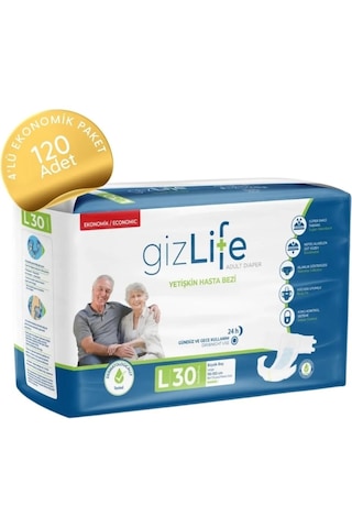 Giz Life Bel Bantlı Yetişkin Hasta Bezi L 4 x 30'lu
