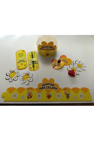 Okuluna / Sınıfına Hoş Geldin Öğrenci Tacı Ve Hediye Kartı Seti 5 Parça 8'li 01 7