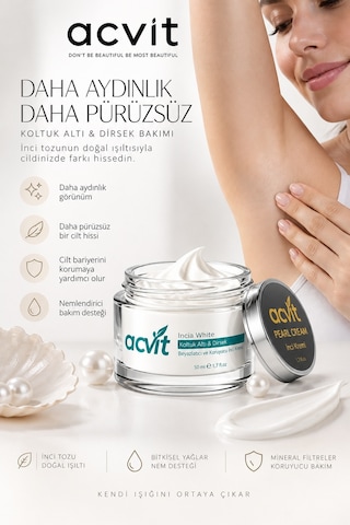 Acvit Koltuk Altı Ve Dirsek Beyazlatıcı ve Koruyucu İnci Krem 50 ML