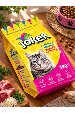 Joker Kedi Maması Kuzu Etli Ve Pirinçli
