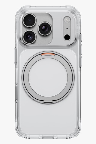Apple iPhone Uyumlu 18 Pro Max Kılıf Swivix Dönebilen Metal Halkalı Koruyucu Premium Dayanıklı Darbe Emici Kapak Şeffaf