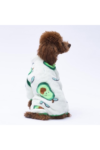 Avocado - Avokado Peluş Tulum Kedi Köpek Tulumu Kedi Köpek Kıyafeti Kedi Köpek Elbisesi Köpek Giysisi