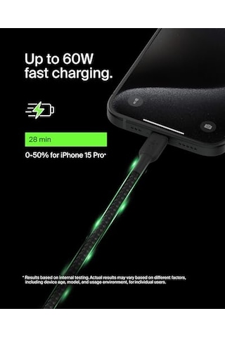 Belkin Boostcharge 6.6ft Braided Usb-c To Usb-c Cable For İphone 16, İphone 16 Pro, İphone 16 Pro Max, İphone 16 Plus, İphone 15, Galaxy S24, S23, Note10, Pixel 9, Pixel 8, İpad Pro & More - Black