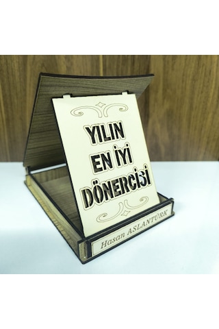 Kişiye Özel Yılın En İyi Dönercisi Ahşap Plaket 9,5x13,5x2,5