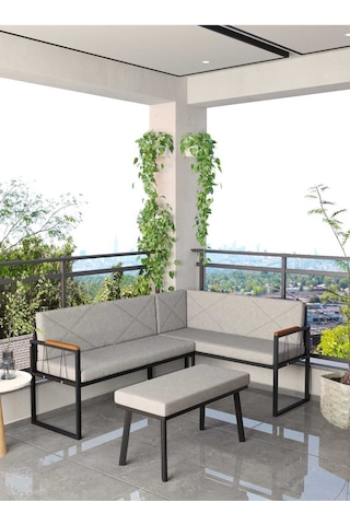 Mygusi Mygusi Src Balkon, Bahçe, Cafe, Köşe Takimi Gri