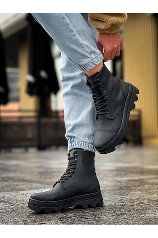 Knack Yüksek Taban Ayakkabı B-023 Siyah Siyah Taban Siyah Siyah Taban