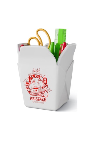 Mustard Noodle Seramik Kalemlik Beyaz