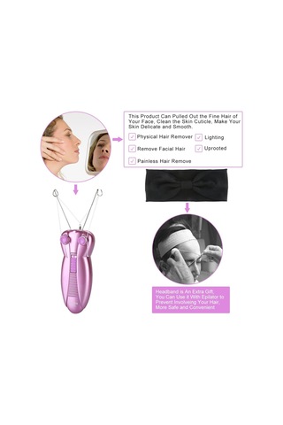 1 Parçalı Kadın Yüz Kılı Temizleme Aleti Seti, Pembe