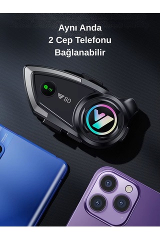 Y80 İntercom Bluetooth Motosiklet Kask Kulaklığı Uyumlu İntercom Kulaklık